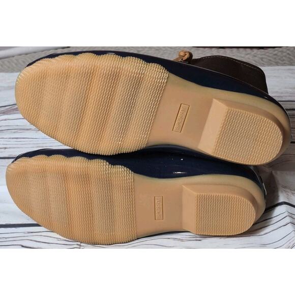 Sperry Saltwater Duck Boot Navy/Brown Womens Size 10M Leather Upper, Ankle Boot - Picture 8 of 9